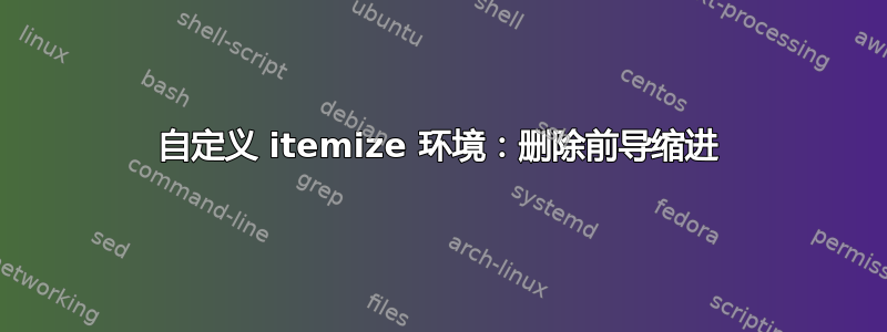 自定义 itemize 环境：删除前导缩进