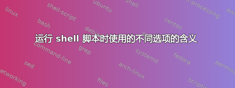 运行 shell 脚本时使用的不同选项的含义