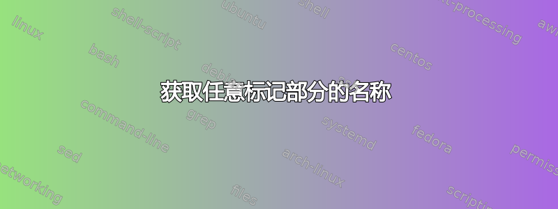 获取任意标记部分的名称