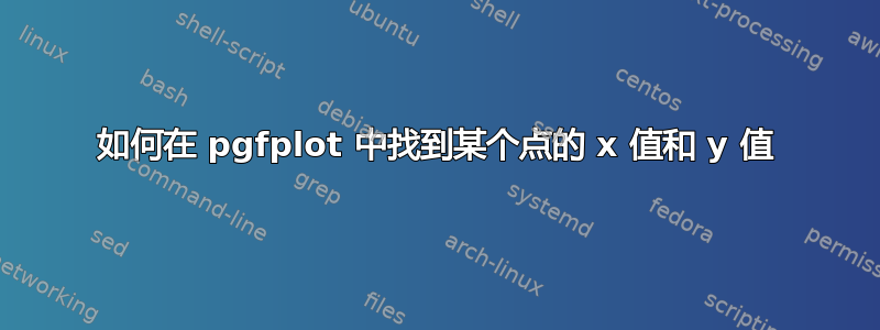 如何在 pgfplot 中找到某个点的 x 值和 y 值