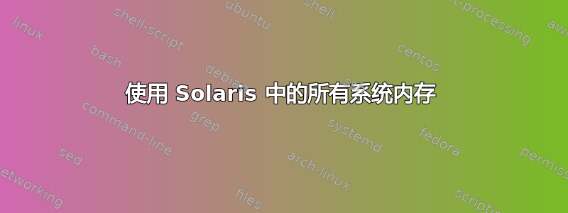 使用 Solaris 中的所有系统内存