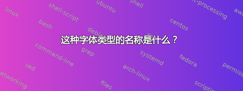 这种字体类型的名称是什么？