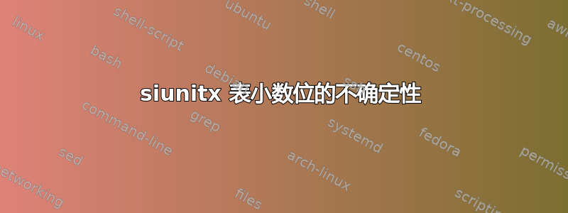 siunitx 表小数位的不确定性