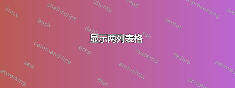 显示两列表格