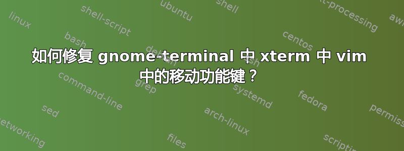 如何修复 gnome-terminal 中 xterm 中 vim 中的移动功能键？