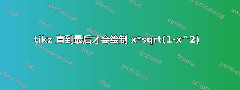 tikz 直到最后才会绘制 x*sqrt(1-x^2) 