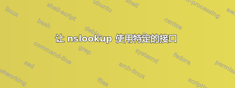 让 nslookup 使用特定的接口