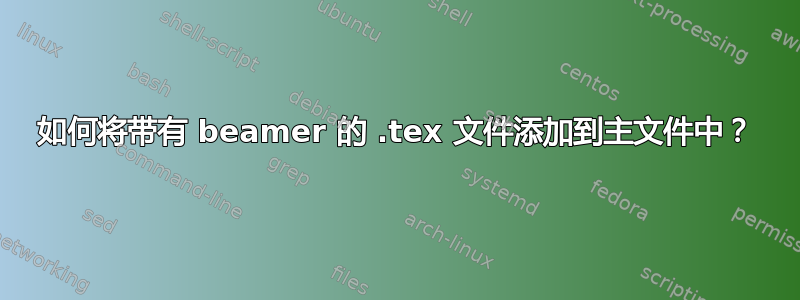 如何将带有 beamer 的 .tex 文件添加到主文件中？