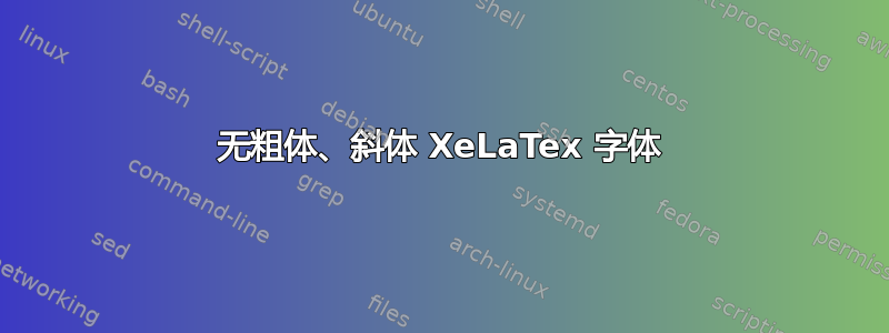 无粗体、斜体 XeLaTex 字体