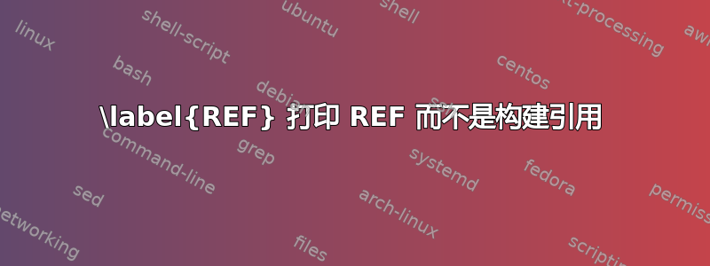 \label{REF} 打印 REF 而不是构建引用