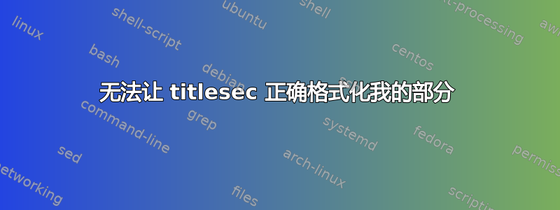 无法让 titlesec 正确格式化我的部分