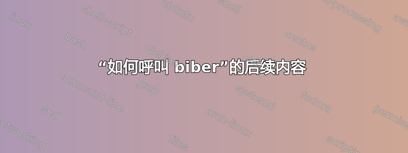 “如何呼叫 biber”的后续内容