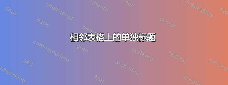 相邻表格上的单独标题