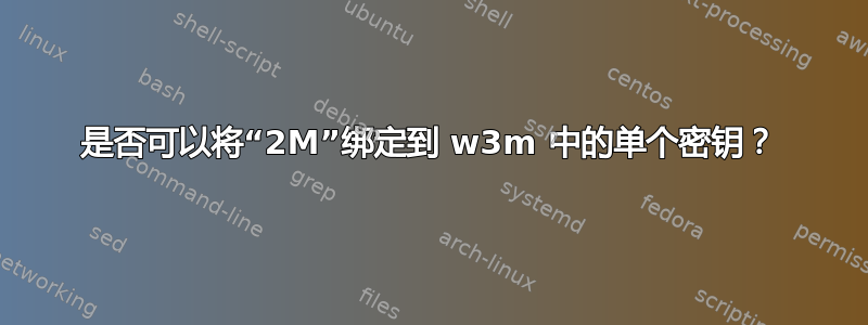 是否可以将“2M”绑定到 w3m 中的单个密钥？