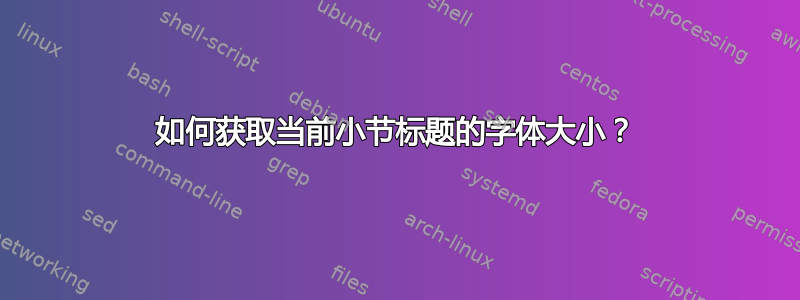 如何获取当前小节标题的字体大小？