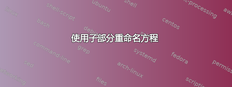 使用子部分重命名方程