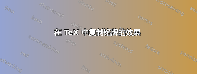 在 TeX 中复制铭牌的效果