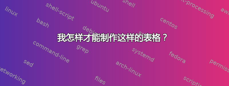 我怎样才能制作这样的表格？