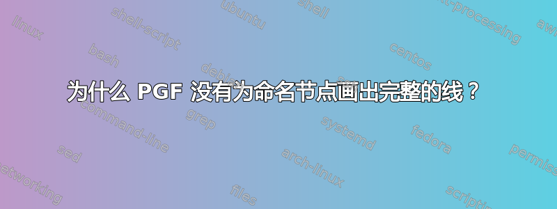 为什么 PGF 没有为命名节点画出完整的线？