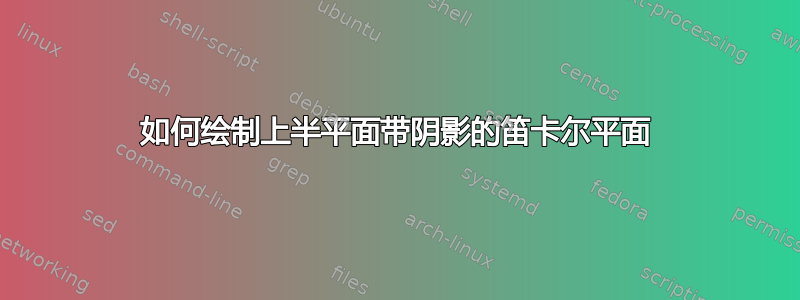 如何绘制上半平面带阴影的笛卡尔平面