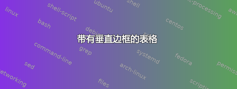 带有垂直边框的表格