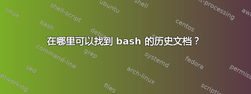 在哪里可以找到 bash 的历史文档？