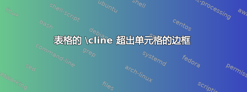 表格的 \cline 超出单元格的边框