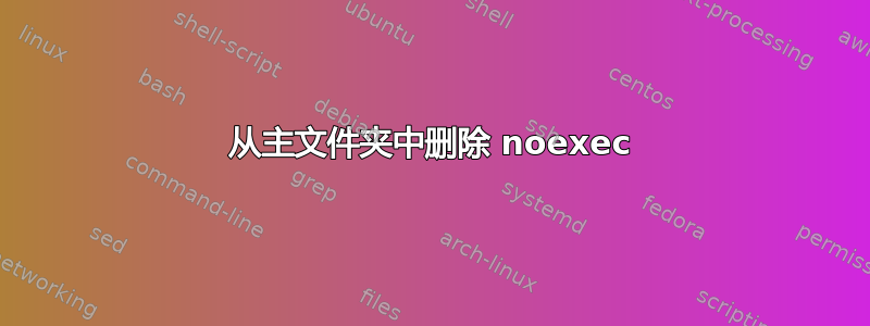 从主文件夹中删除 noexec