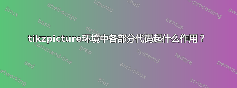 tikzpicture环境中各部分代码起什么作用？