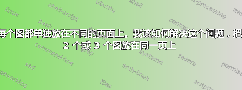 每个图都单独放在不同的页面上。我该如何解决这个问题，把 2 个或 3 个图放在同一页上