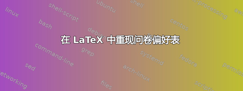 在 LaTeX 中重现问卷偏好表