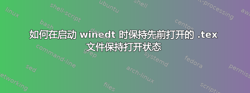 如何在启动 winedt 时保持先前打开的 .tex 文件保持打开状态