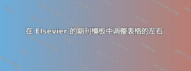 在 Elsevier 的期刊模板中调整表格的左右