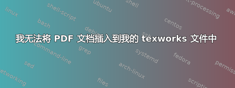 我无法将 PDF 文档插入到我的 texworks 文件中