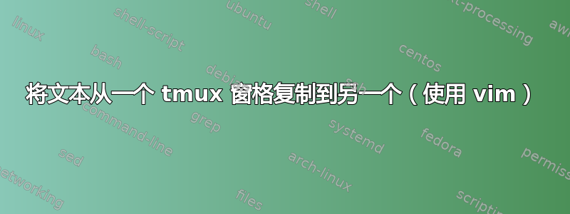 将文本从一个 tmux 窗格复制到另一个（使用 vim）