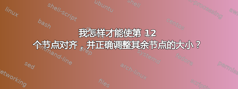 我怎样才能使第 12 个节点对齐，并正确调整其余节点的大小？