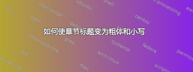 如何使章节标题变为粗体和小写 