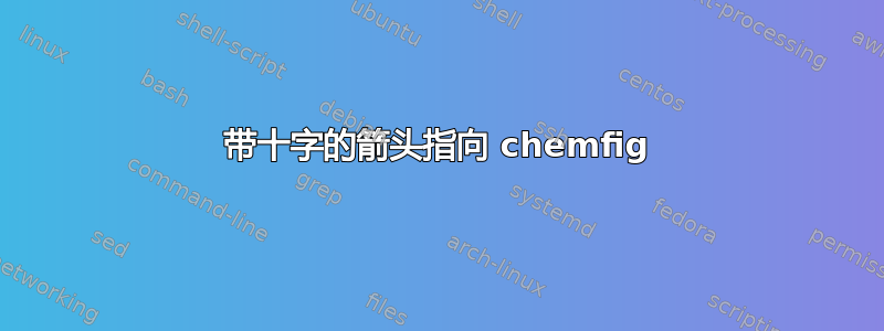 带十字的箭头指向 chemfig