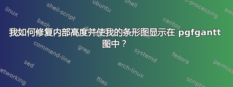 我如何修复内部高度并使我的条形图显示在 pgfgantt 图中？