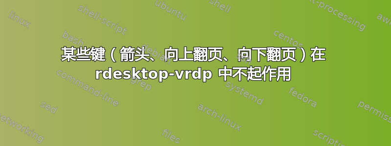 某些键（箭头、向上翻页、向下翻页）在 rdesktop-vrdp 中不起作用