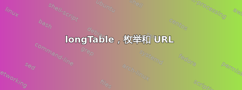 longTable，枚举和 URL