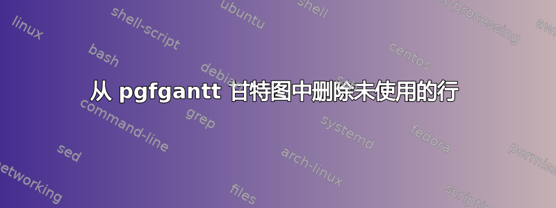 从 pgfgantt 甘特图中删除未使用的行