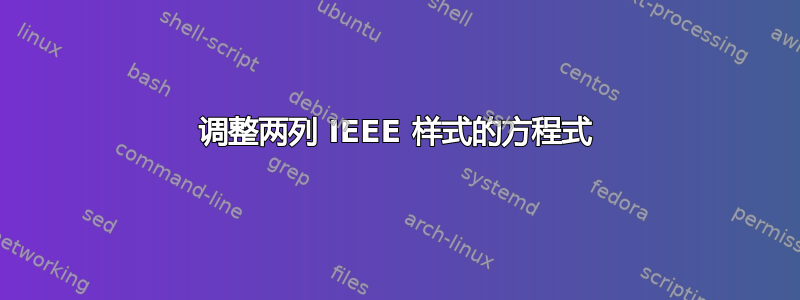 调整两列 IEEE 样式的方程式