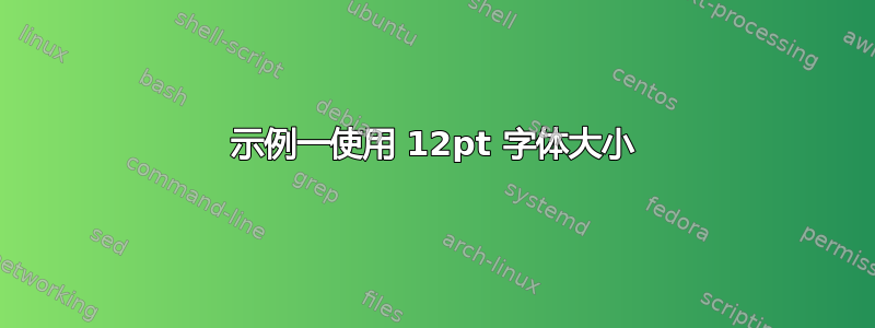 示例一使用 12pt 字体大小