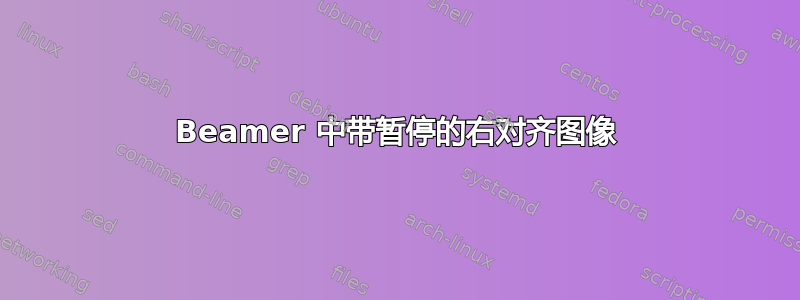 Beamer 中带暂停的右对齐图像