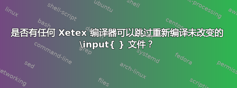 是否有任何 Xetex 编译器可以跳过重新编译未改变的 \input{ } 文件？