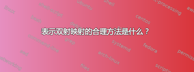 表示双射映射的合理方法是什么？