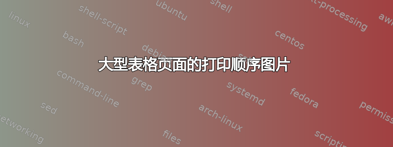 大型表格页面的打印顺序图片