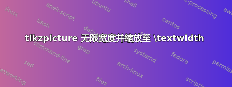 tikzpicture 无限宽度并缩放至 \textwidth