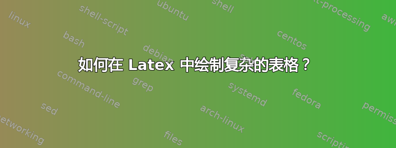 如何在 Latex 中绘制复杂的表格？